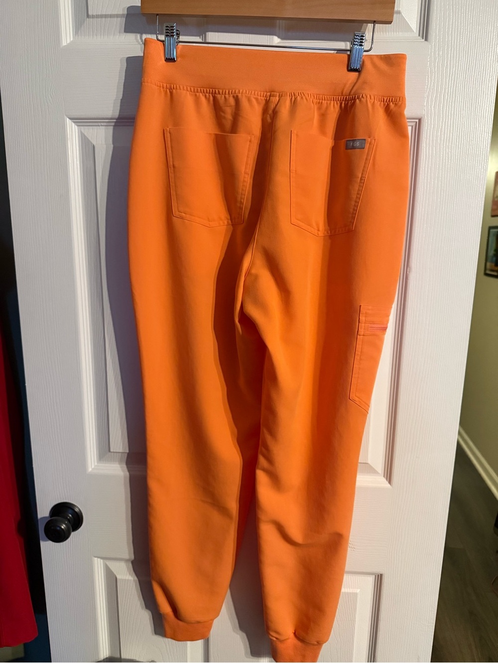 Figs orange HW Papaya Track Jogger Pants with Contrast Drawstring - Picture 5 of 7